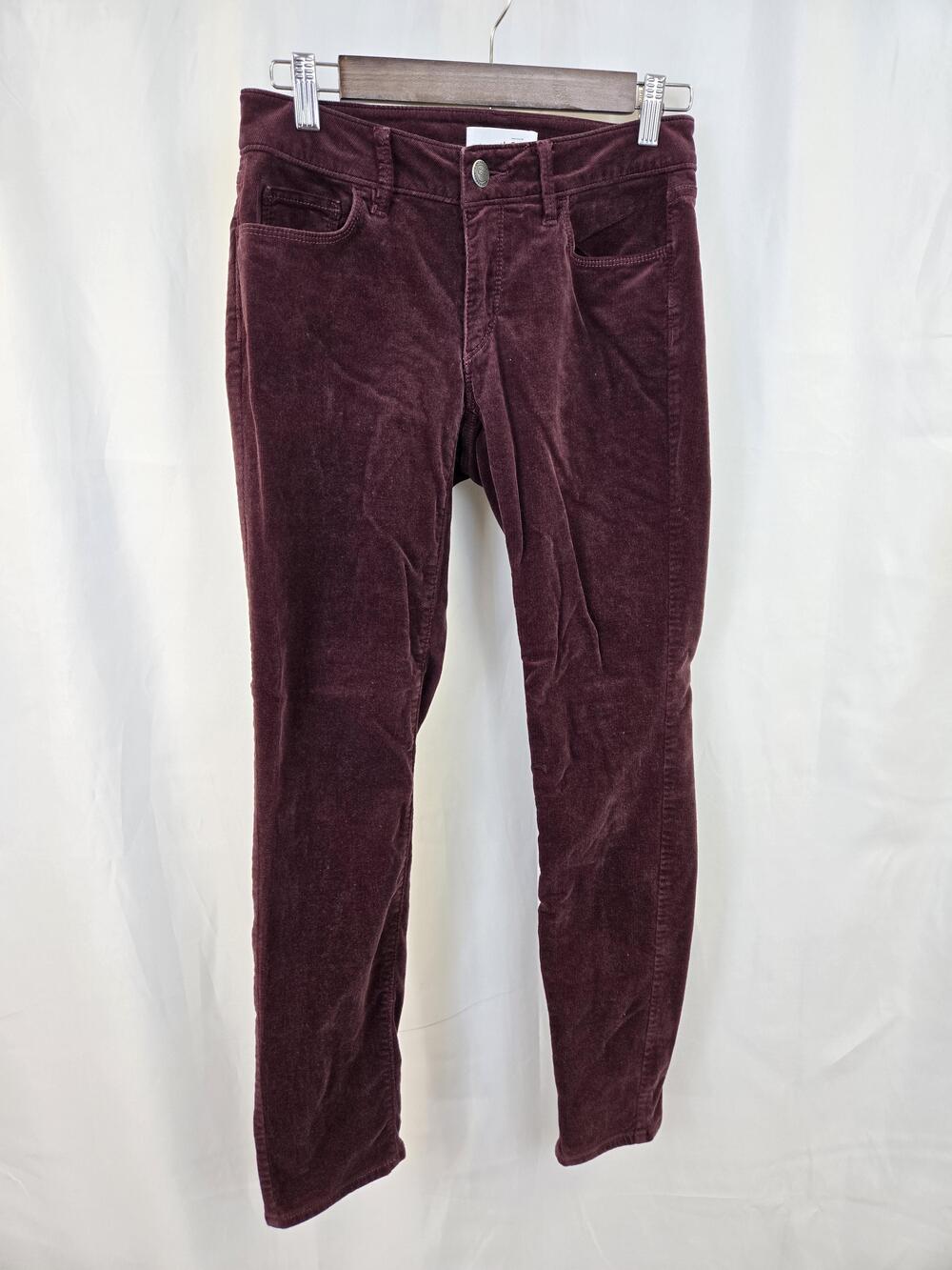 LOFT Pants Womens 26P Purple Corduroy Curvy Skinny Stretch Khakis Casual